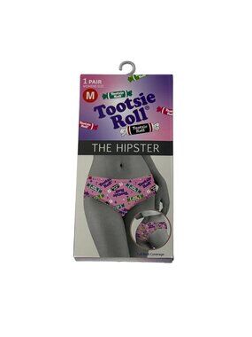 Women Hipster Underwear Tootsie Roll Candy Print Panties Size M Full Coverage
